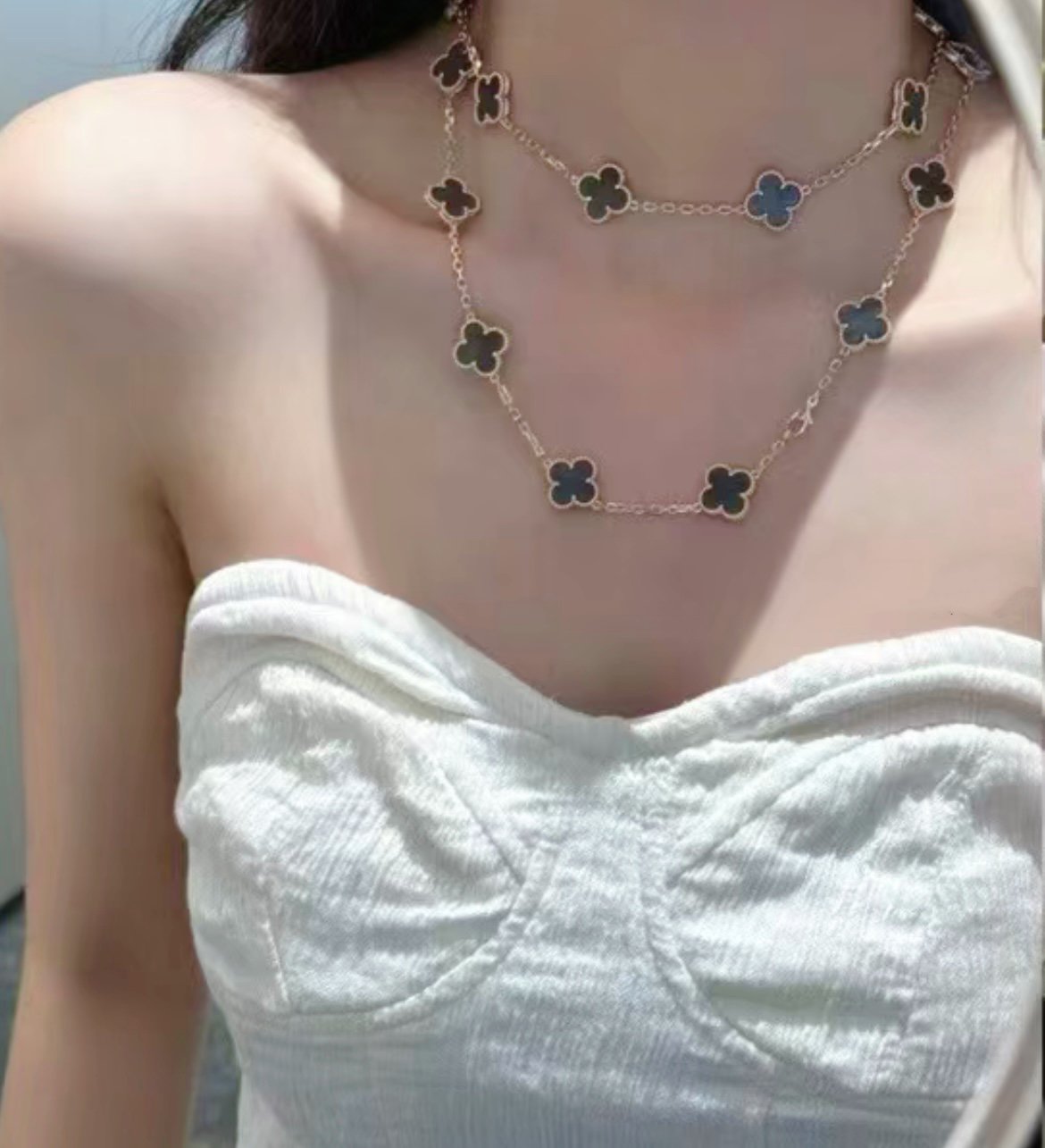 Clover™ | Grey MOP Pink Gold Ketting (20 Motieven).