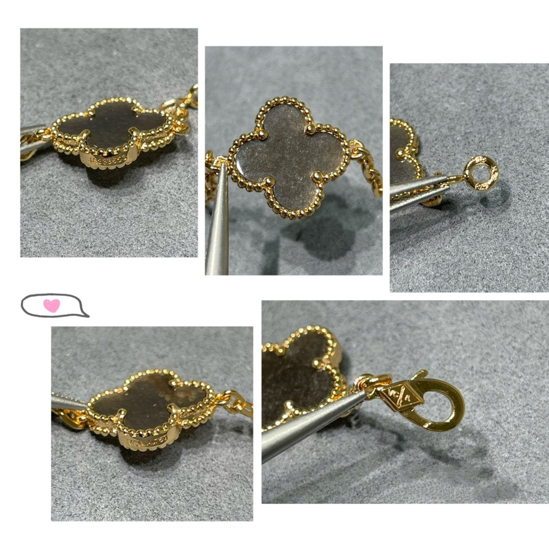Clover™ | Grey MOP Pink Gold Ketting (20 Motieven).