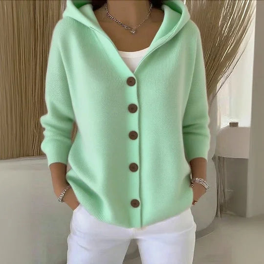 Jolita™ | Knusse Hooded Cardigan met Knopen