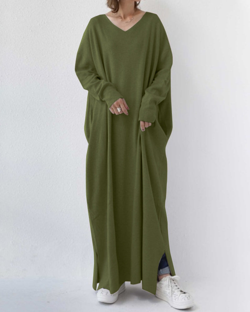 Carla | Elegante winter maxi-jurk voor dames met lange mouwen