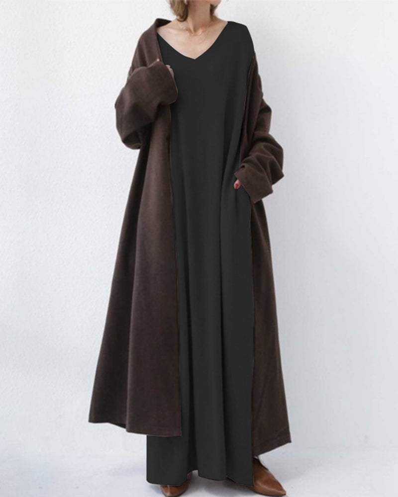 Carla | Elegante winter maxi-jurk voor dames met lange mouwen