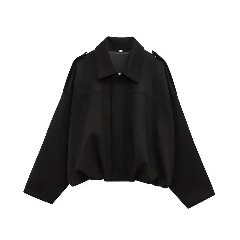 Lina™ | Oversized Suede Bomber Jacket 2025