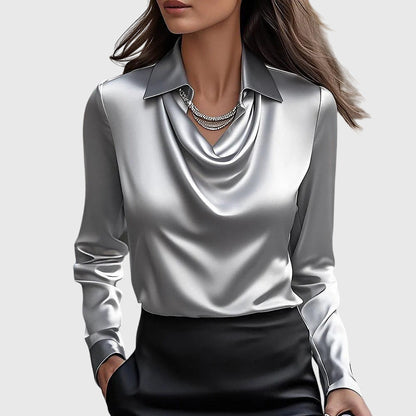 Silvia™ | Elegante Satijnen Blouse