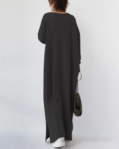 Carla | Elegante winter maxi-jurk voor dames met lange mouwen