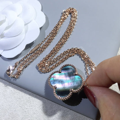 Clover™ | Big Clover Dark MOP Gold Ketting