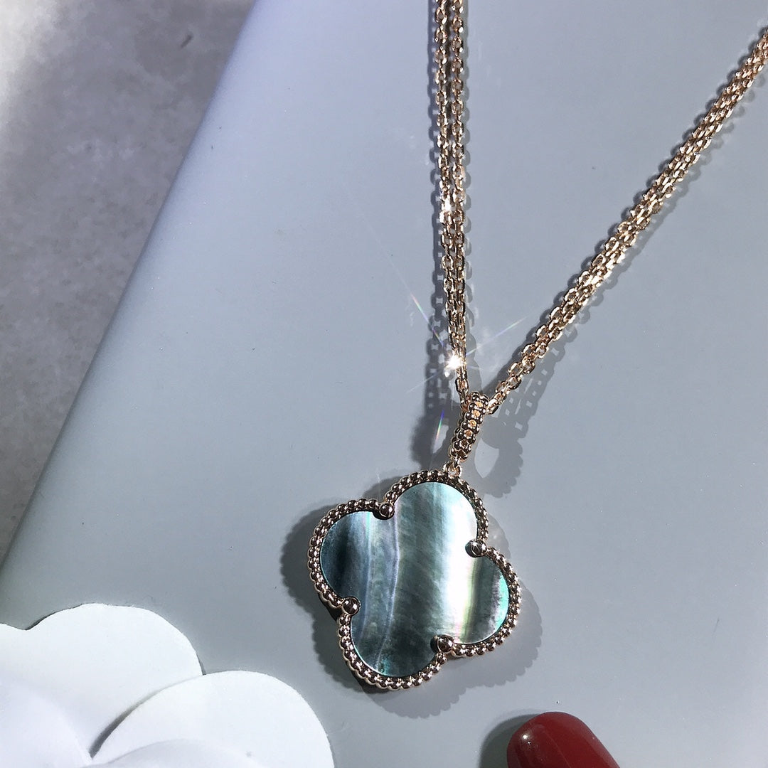 Clover™ | Big Clover Dark MOP Gold Ketting