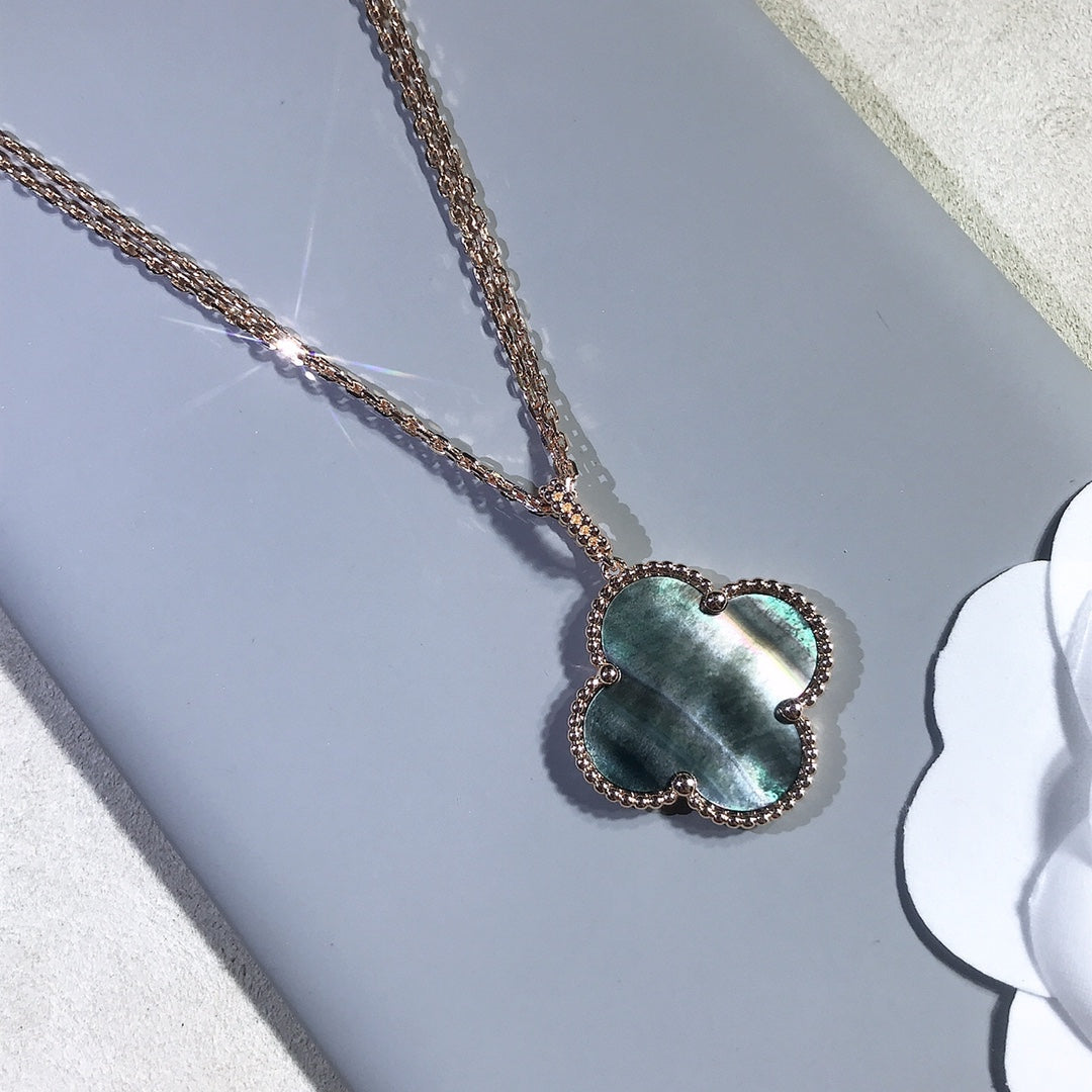 Clover™ | Big Clover Dark MOP Gold Ketting