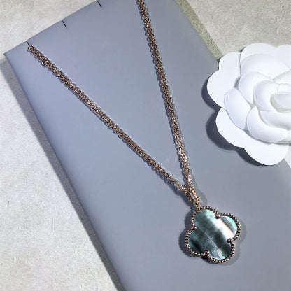 Clover™ | Big Clover Dark MOP Gold Ketting
