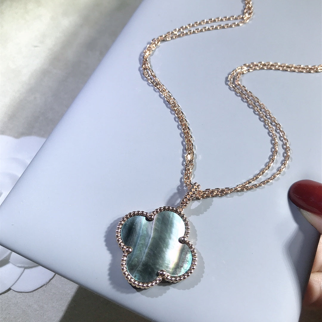 Clover™ | Big Clover Dark MOP Gold Ketting