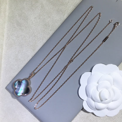 Clover™ | Big Clover Dark MOP Gold Ketting