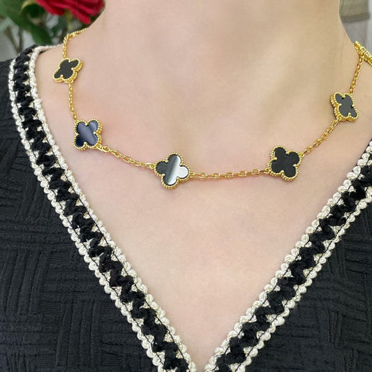 Clover™ | Onyx Zilveren Ketting (10 Motieven)