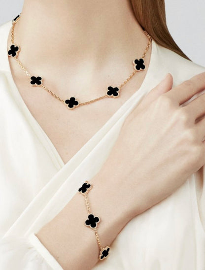 Clover™ | Onyx Zilveren Ketting (10 Motieven)