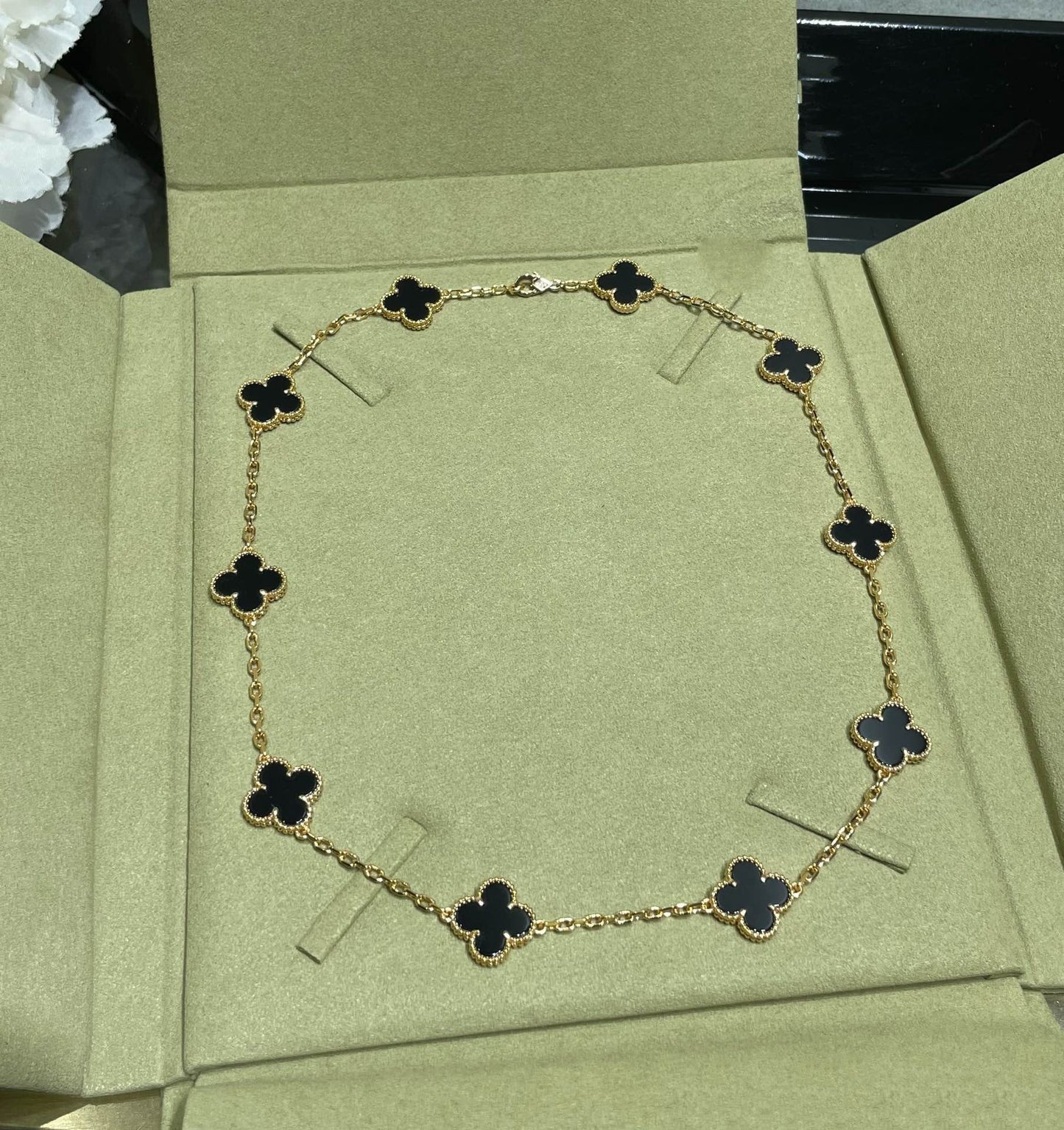 Clover™ | Onyx Zilveren Ketting (10 Motieven)