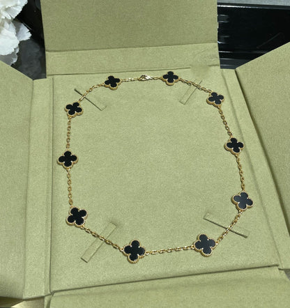 Clover™ | Onyx Zilveren Ketting (10 Motieven)