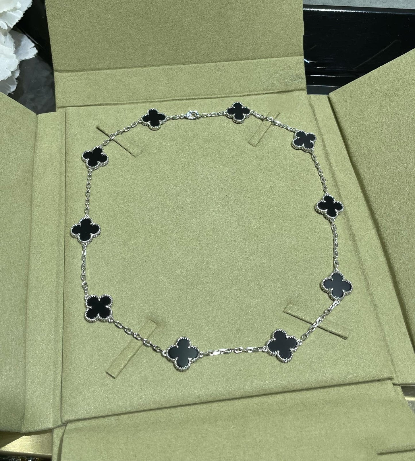 Clover™ | Onyx Zilveren Ketting (10 Motieven)