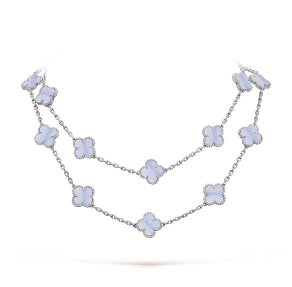 Clover™ | Chalcedoon Zilveren Ketting (86 cm)