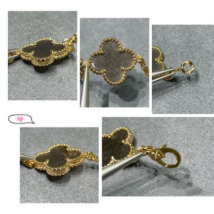 Clover™ | Grey MOP Pink Gold Ketting (20 Motieven).