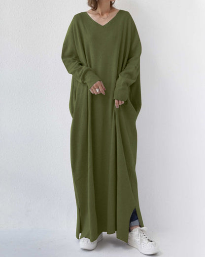Carla | Elegante winter maxi-jurk voor dames met lange mouwen
