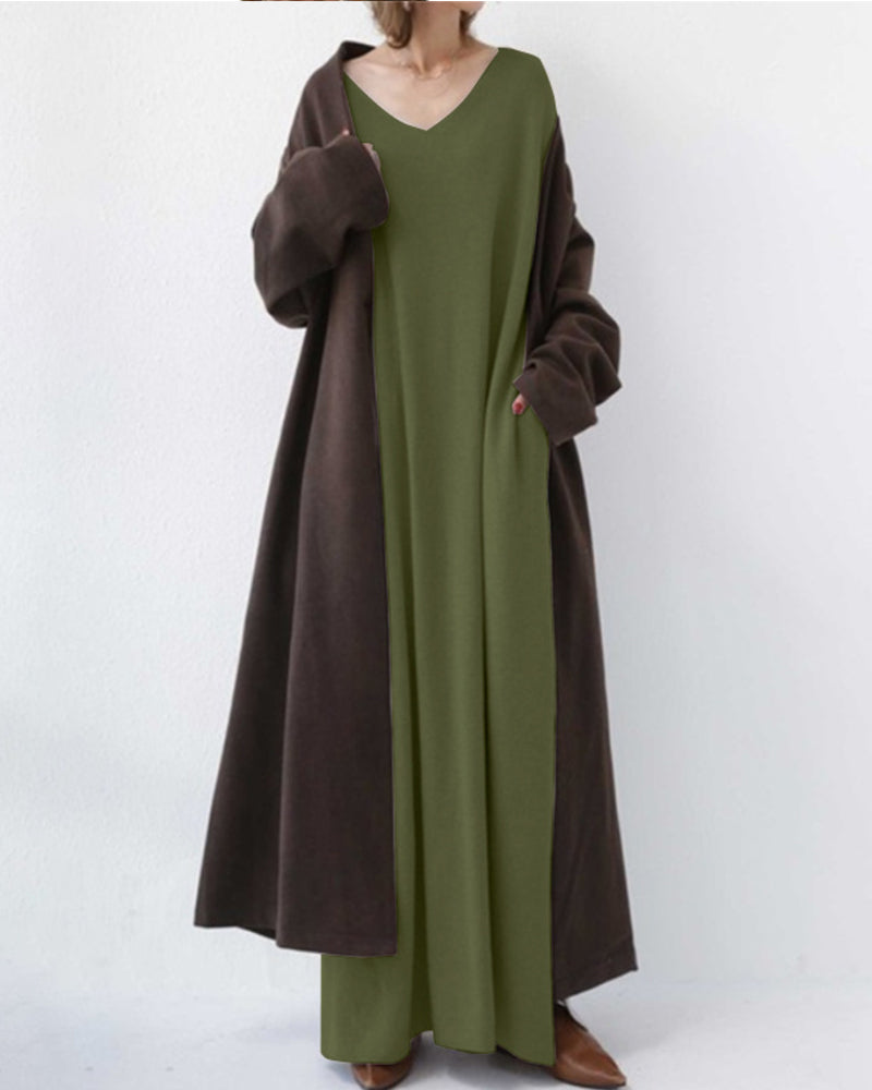 Carla | Elegante winter maxi-jurk voor dames met lange mouwen