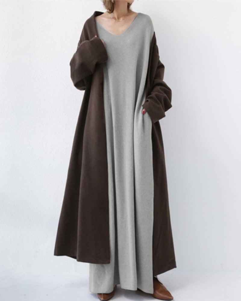 Carla | Elegante winter maxi-jurk voor dames met lange mouwen