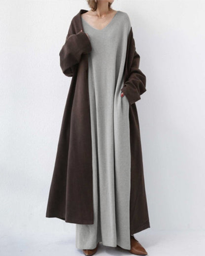 Carla | Elegante winter maxi-jurk voor dames met lange mouwen