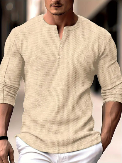 Luca - Minimalistisch Casual Gebreid Overhemd