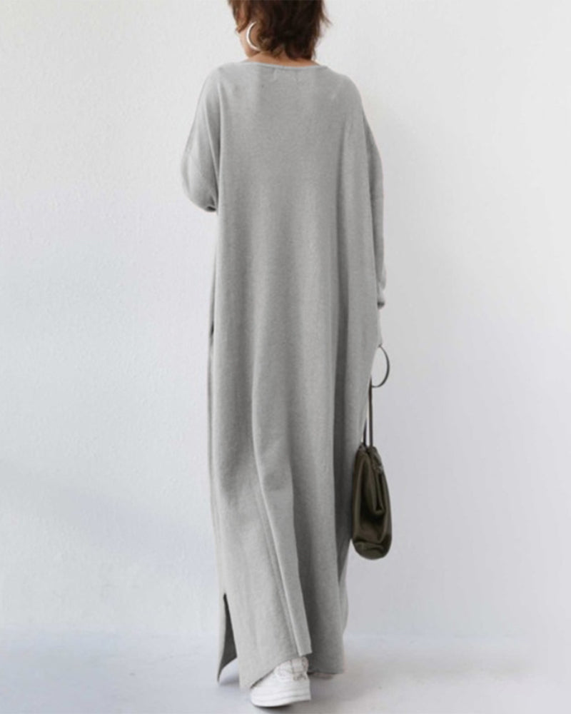 Carla | Elegante winter maxi-jurk voor dames met lange mouwen