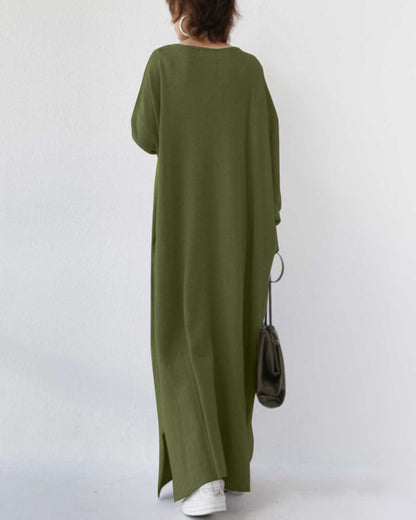Carla | Elegante winter maxi-jurk voor dames met lange mouwen