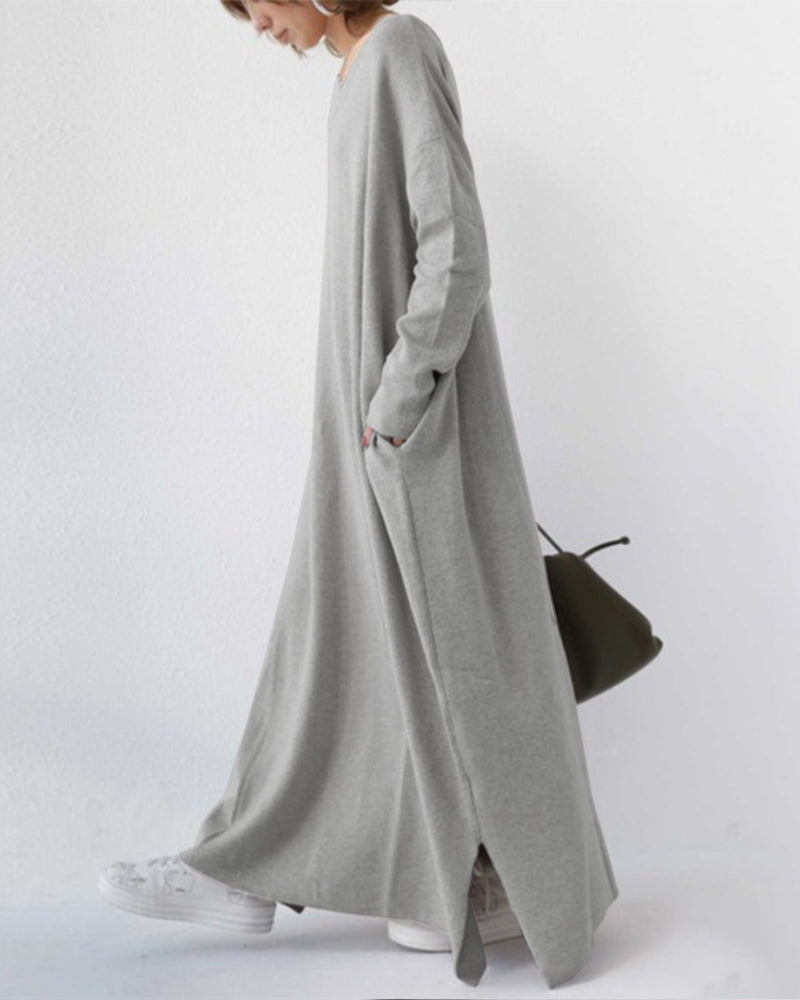 Carla | Elegante winter maxi-jurk voor dames met lange mouwen