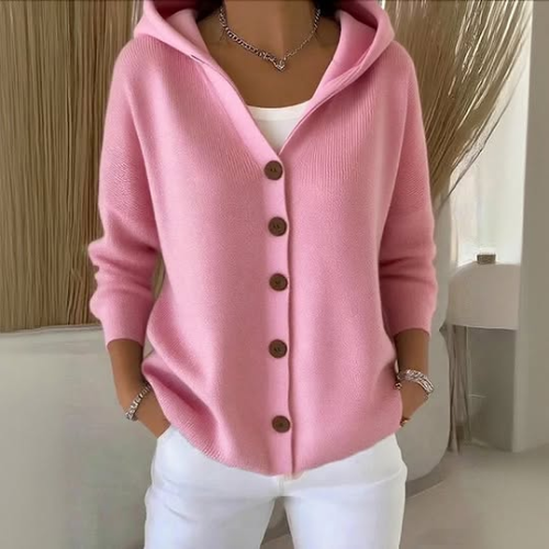 Jolita™ | Knusse Hooded Cardigan met Knopen
