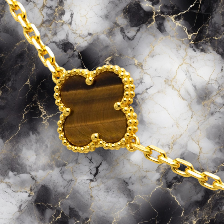 Tiger™ | Vintage Tiger Eye Gouden Ketting (10 Motieven, 42 cm)