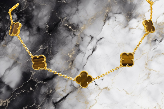 Tiger™ | Vintage Tiger Eye Gouden Ketting (10 Motieven, 42 cm)